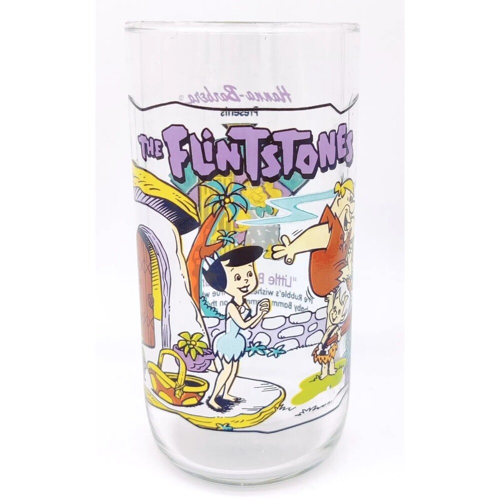 Vintage 1991 Hardees Flintstones The First 30 Years Glass Little Bamm-Bamm Anniv